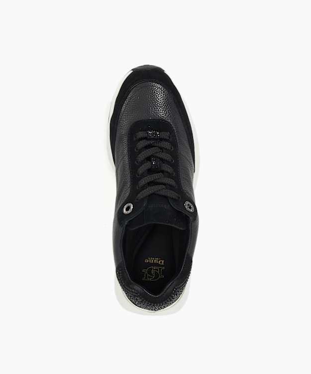 Dune London Emotion - Black Lace Up Runner Trainers