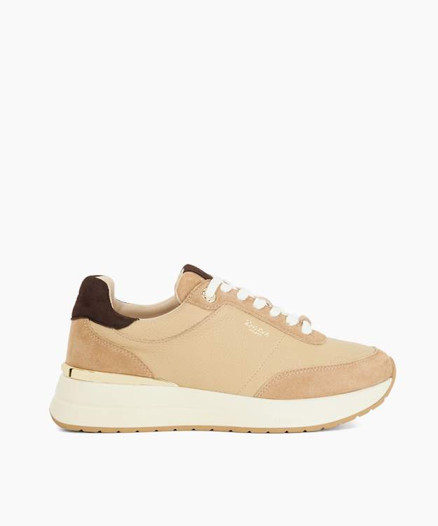 dune london Emotion - Camel Lace Up Runner Trainers