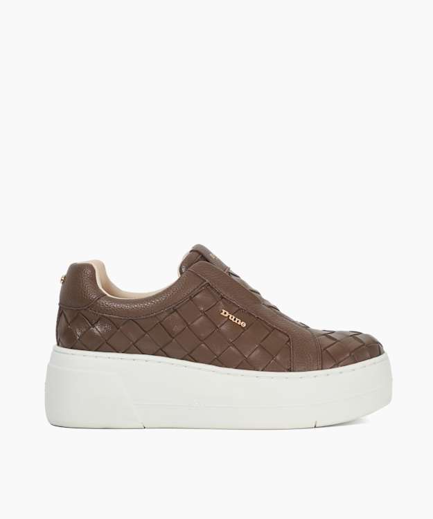 dune london Esthie - Brown Flatform Slip-On Trainers