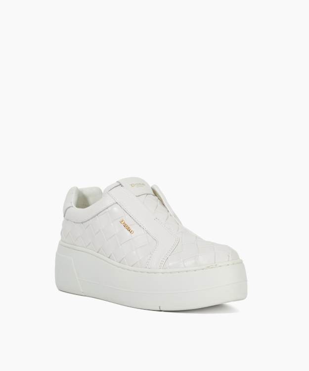 Dune London Esthie - White Flatform Slip-On Trainers