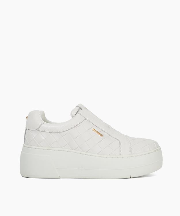 dune london Esthie - White Flatform Slip-On Trainers