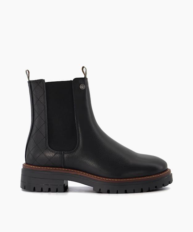 dune london Evie - Black Leather Chelsea Boots
