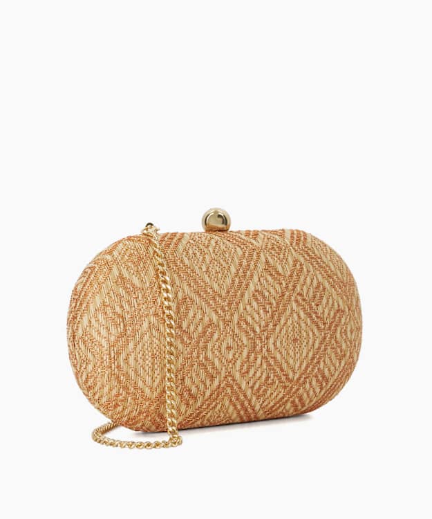Dune London Extra - Bronze Woven Raffia Clutch Bag
