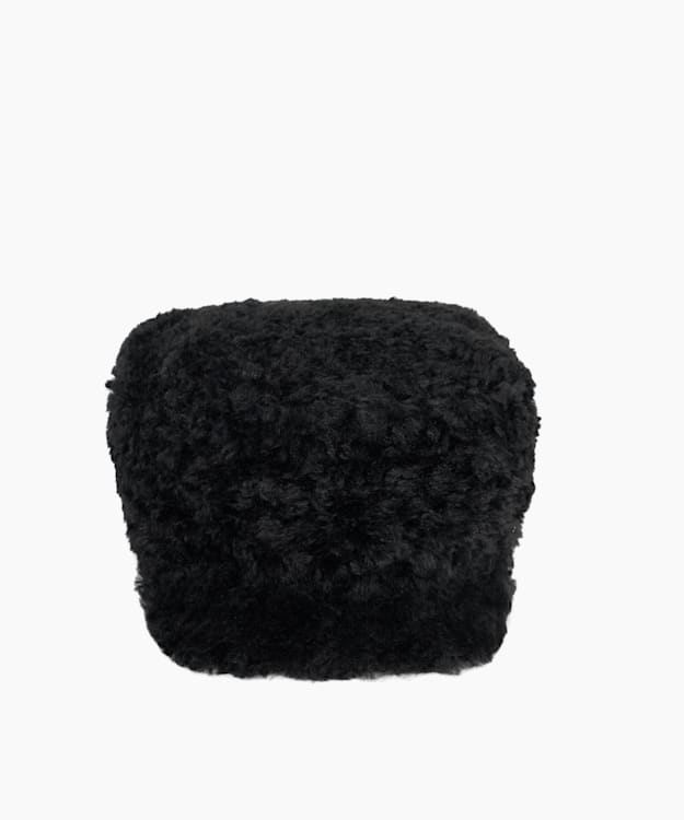 Dune London Fabby - Black Textured Baker Boy Hat