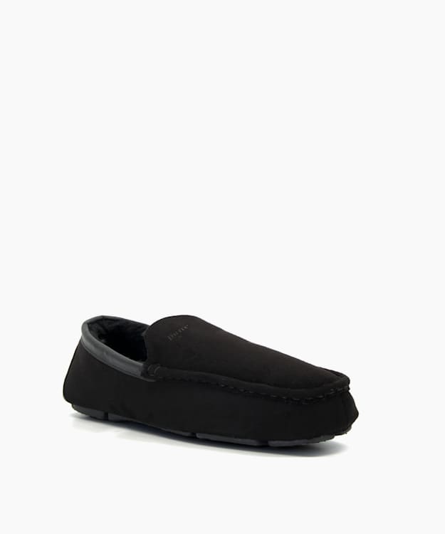 Dune London Fernly - Black Pipe-Trimmed Slippers