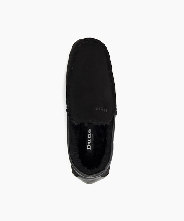 Dune London Fernly - Black Pipe-Trimmed Slippers