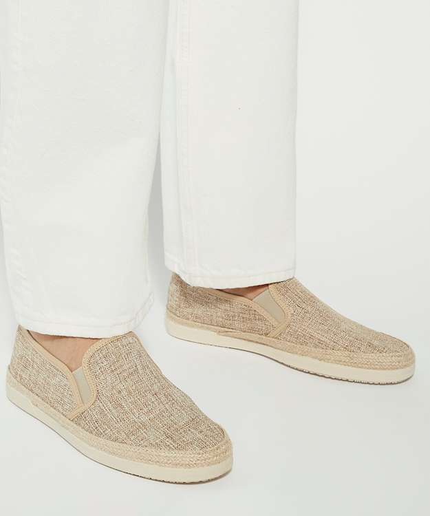 Dune London Findlayy - Beige Woven-Trim Casual Shoes