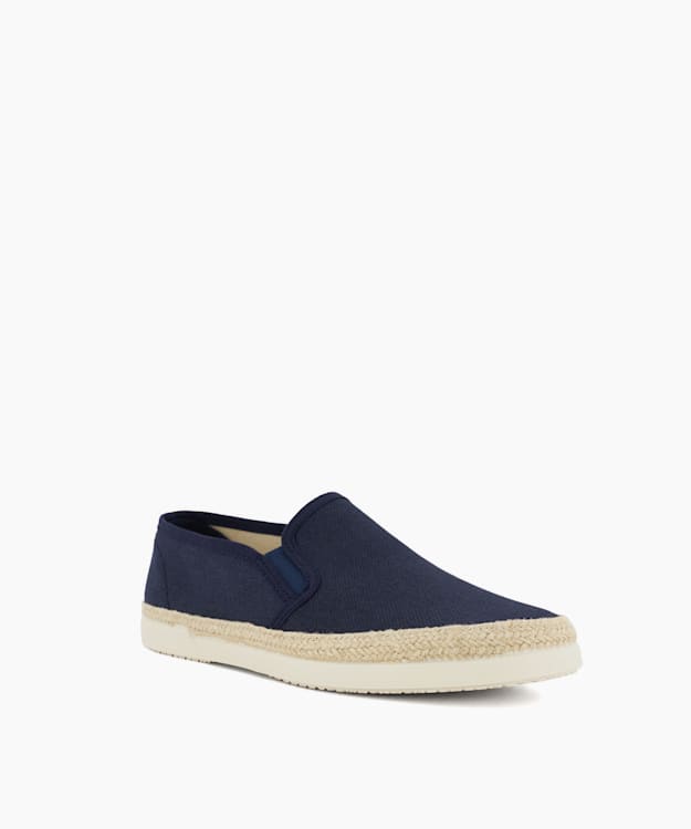 Dune London Findlayy - Navy Woven-Trim Casual Shoes