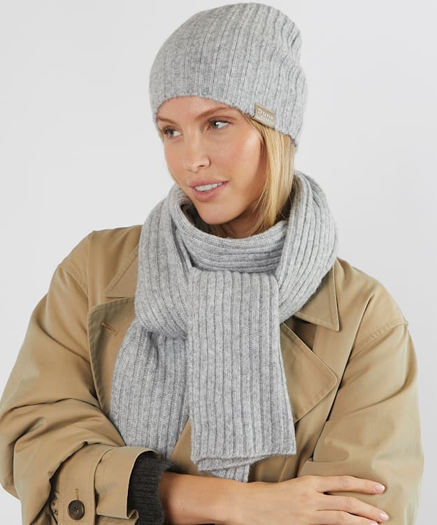 Dune London Follow - Grey Ribbed Beanie Hat