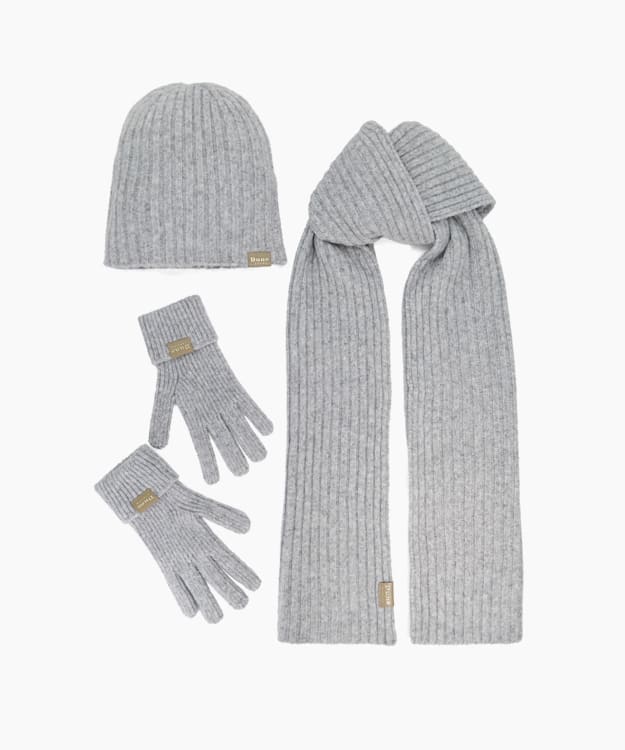 Dune London Follow - Grey Ribbed Beanie Hat
