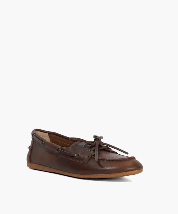 Dune London Gala - Brown Leather Boat Shoes