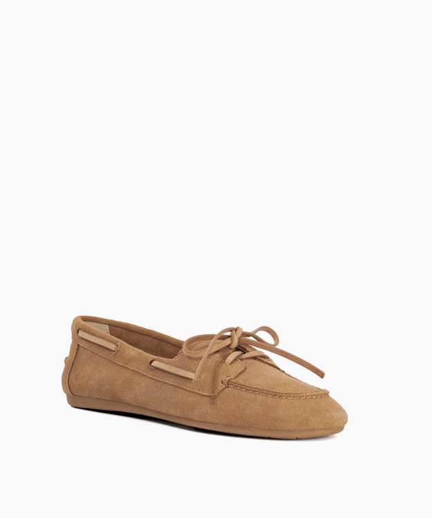 Dune London Gala - Tan Suede Boat Shoes