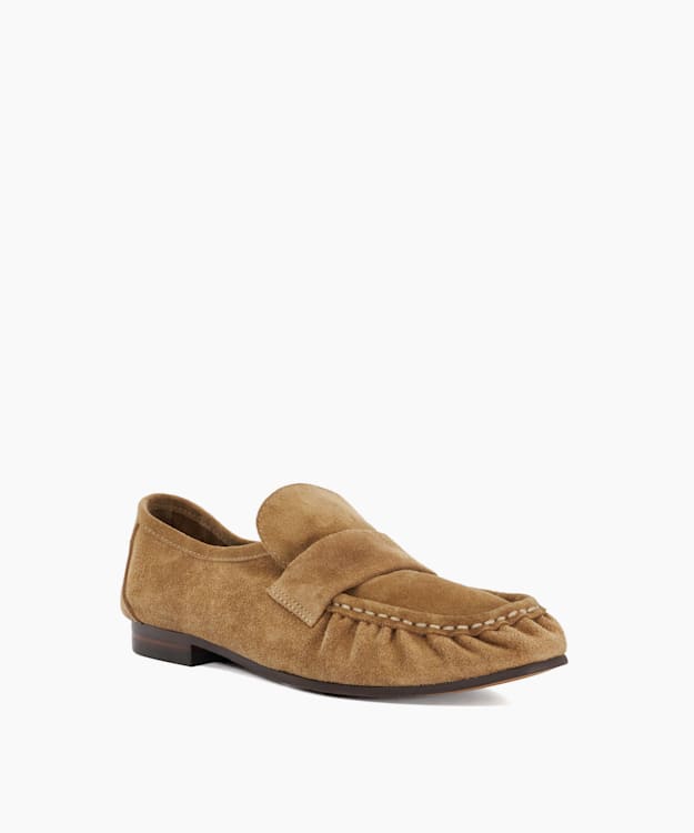 Dune London Gemi - Taupe Gathered Detail Loafers