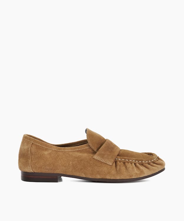 dune london Gemi - Taupe Gathered Detail Loafers