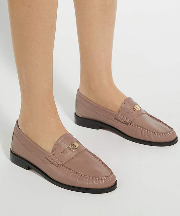 Dune London Gilmour - Taupe Coin Penny Trim Loafers