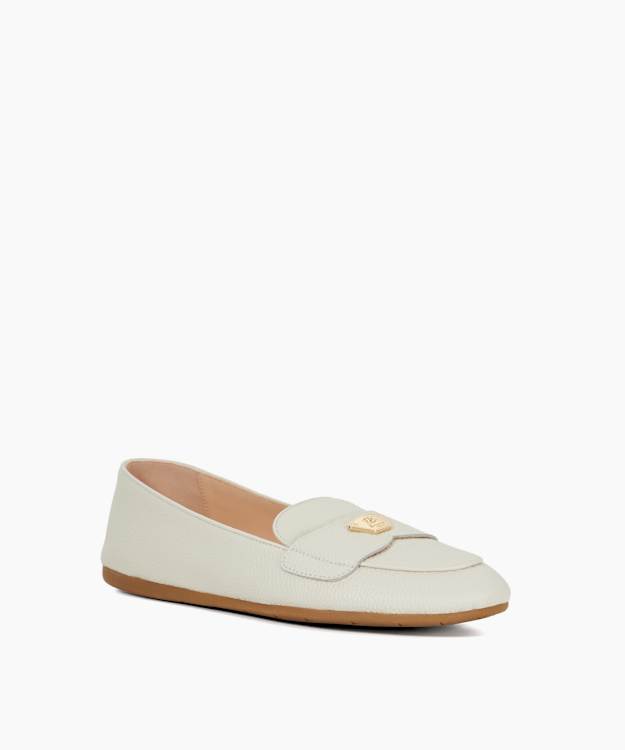 Dune London Gina - White Logo Plate Moccasin