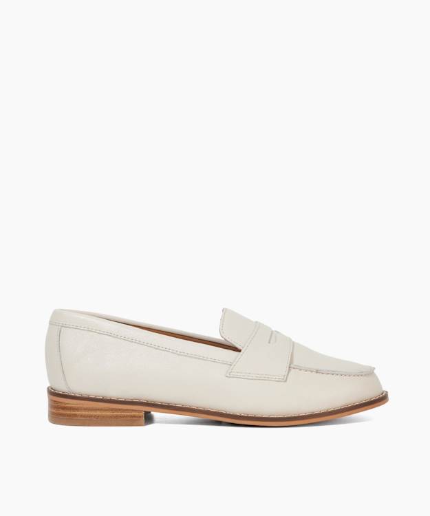 dune london Ginelli - Ecru Wide Fit Penny Loafer