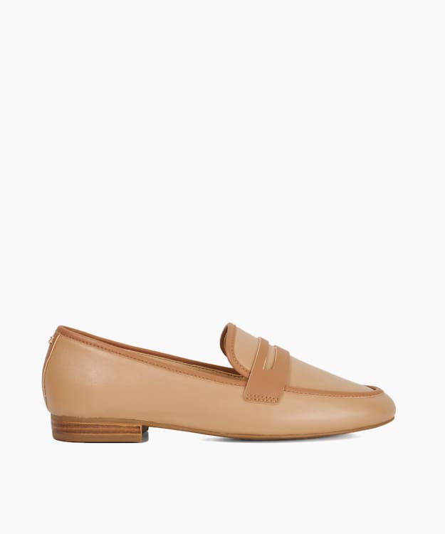 dune london Gladys - Tan Leather Penny Loafers