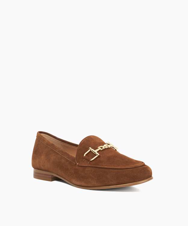 Dune London Glair - Tan Leather Snaffle Trim Loafers