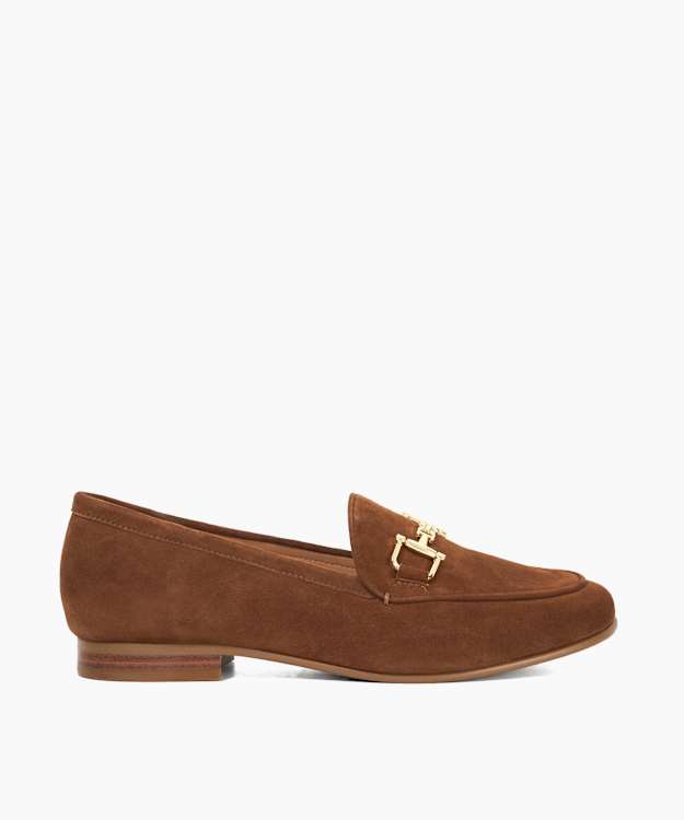dune london Glair - Tan Leather Snaffle Trim Loafers