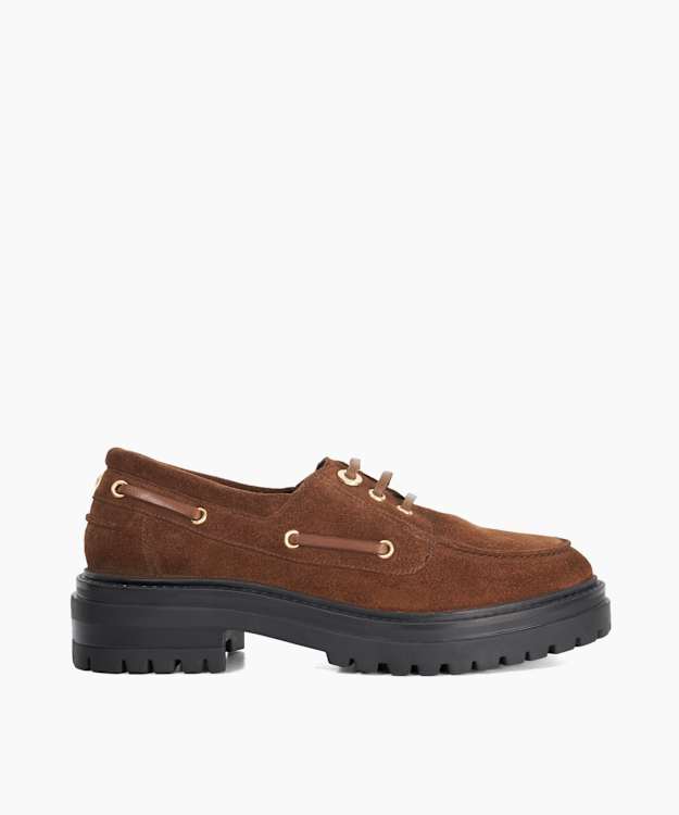 dune london Glazit - Brown Cleated Sole Boat Shoes