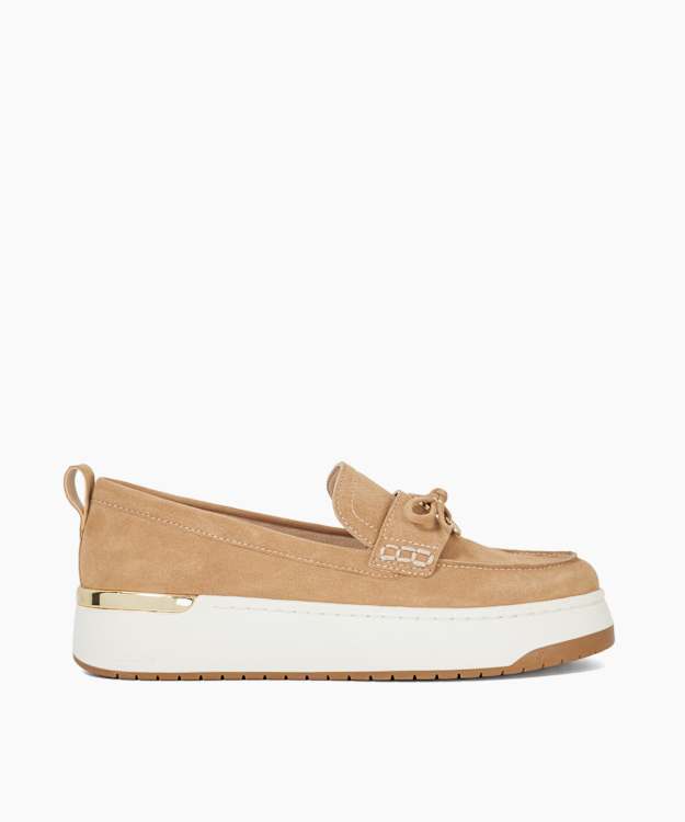 dune london Glide - Sand Flatform Casual Loafer