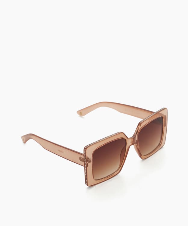 dune london Glitzy - Blush Diamante Frame Sunglasses