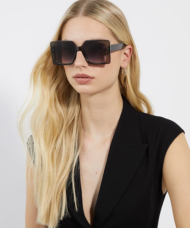 Dune London Glitzy - Grey Diamante Frame Sunglasses