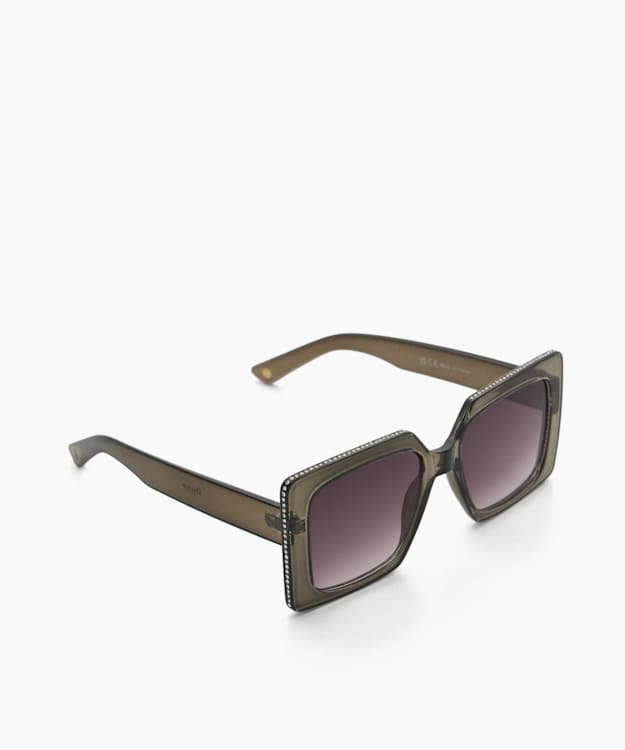 dune london Glitzy - Grey Diamante Frame Sunglasses