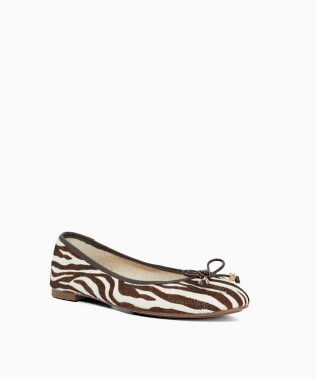 Dune London Hallo - Zebra Charm-Detail Ballet Shoes