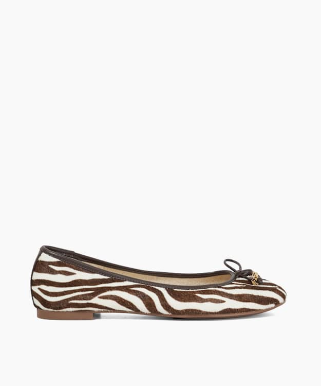 dune london Hallo - Zebra Charm-Detail Ballet Shoes