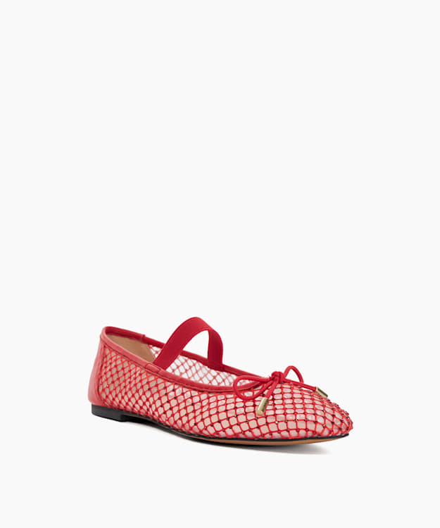 Dune London Happening - Red Embellished Ballet Pumps