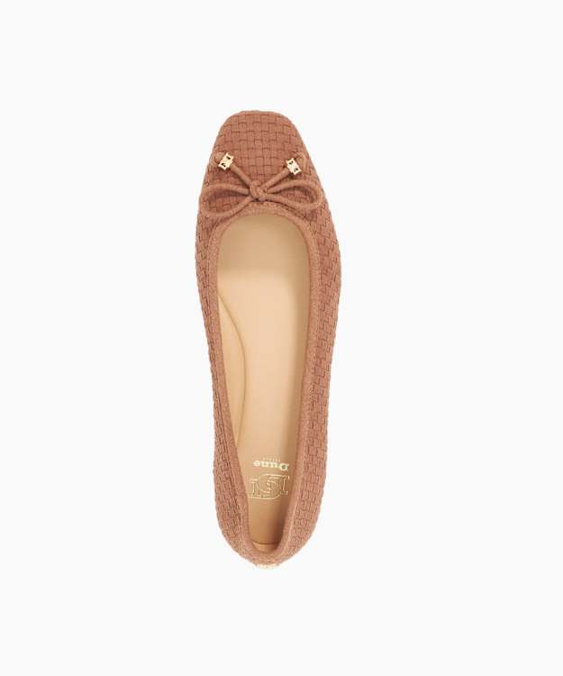 Dune London Harries - Tan Woven Slip On Ballet Flats
