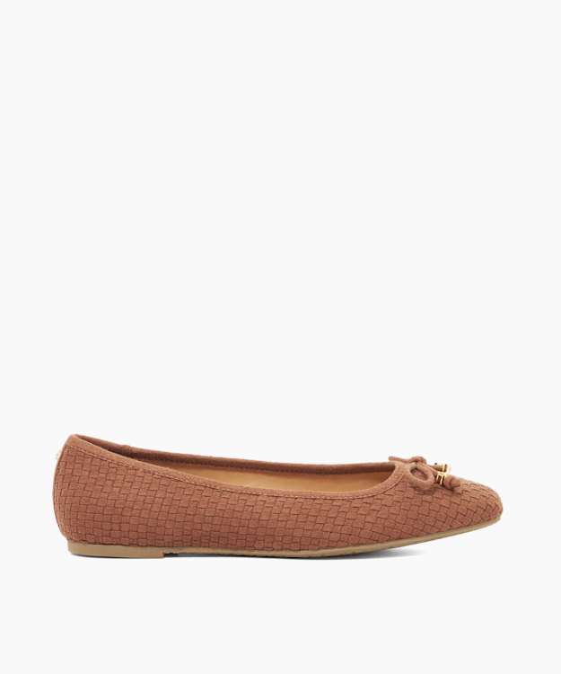dune london Harries - Tan Woven Slip On Ballet Flats