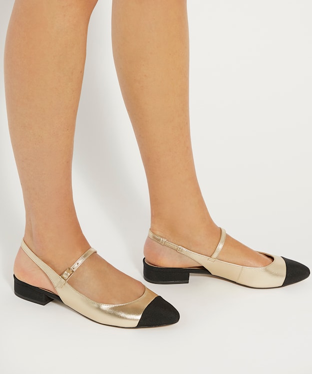 Dune London Hayes - Gold Slingback Mary Janes