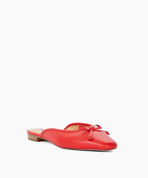 Dune London Haylas - Red Ballet Flat Mules
