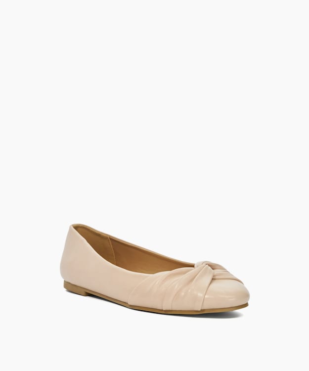 Dune London Hazed - Blush Ruched Ballet Flats
