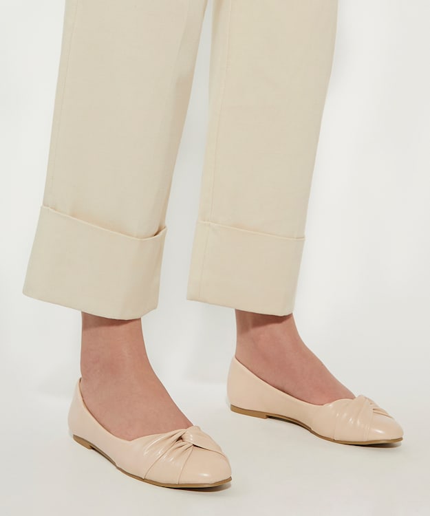 Dune London Hazed - Blush Ruched Ballet Flats