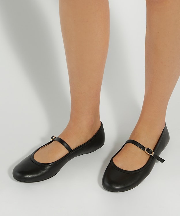 Dune London Heida - Black Mary Jane Ballet Flats