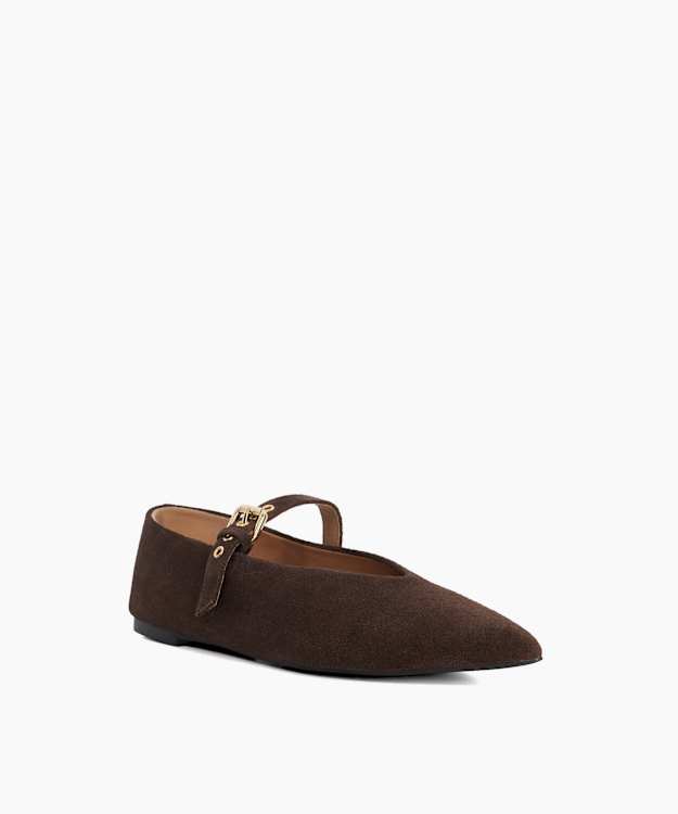 Dune London Hey - Brown Pointed Mary Janes