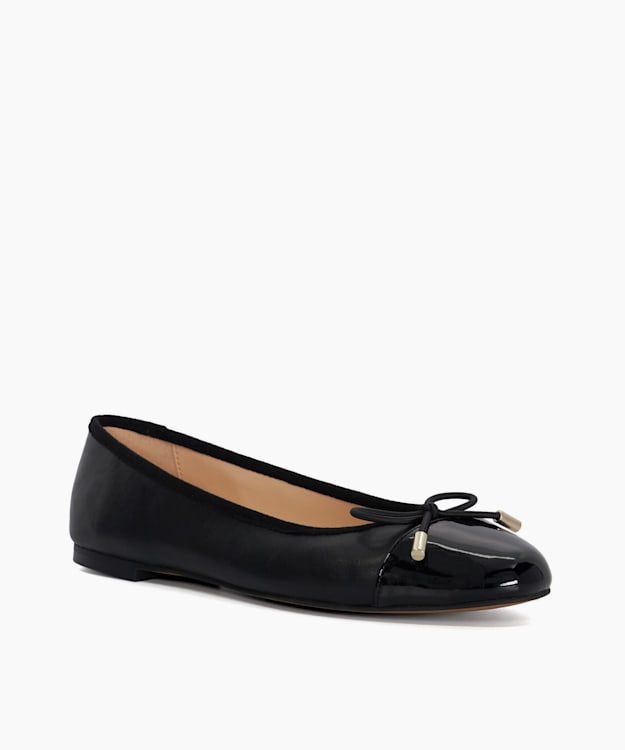 Dune London Highest - Black Toe Cap Ballet Pump