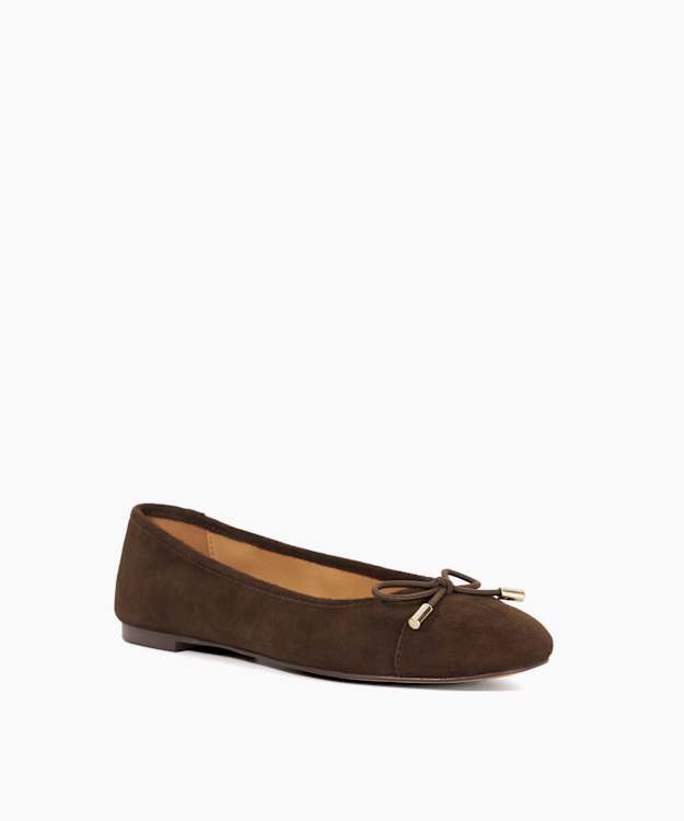 Dune London Highest - Brown Toe Cap Ballet Pump