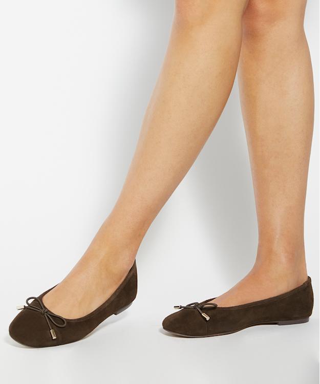 Dune London Highest - Brown Toe Cap Ballet Pump