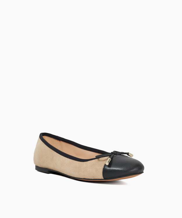 Dune London Highest - Caramel Toe Cap Ballet Pump
