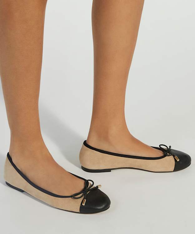 Dune London Highest - Caramel Toe Cap Ballet Pump