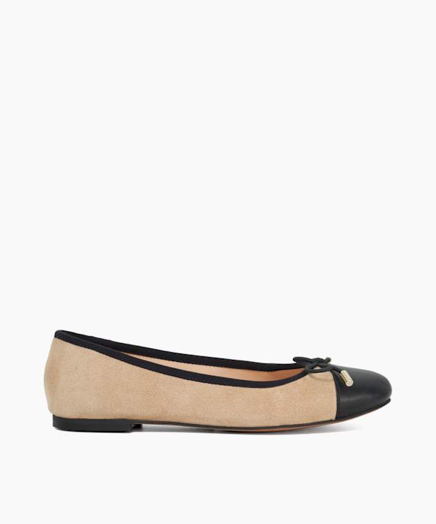 dune london Highest - Caramel Toe Cap Ballet Pump
