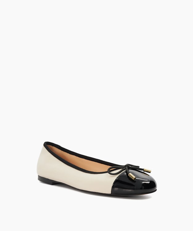 Dune London Highest - Cream Toe Cap Ballet Pump