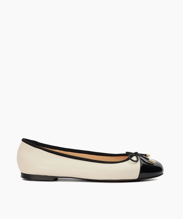 dune london Highest - Cream Toe Cap Ballet Pump