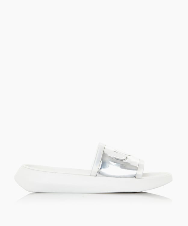 dune london Hilama Slide - White Slider Sandals