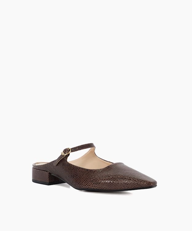 Dune London Hints - Brown Backless Mary Janes